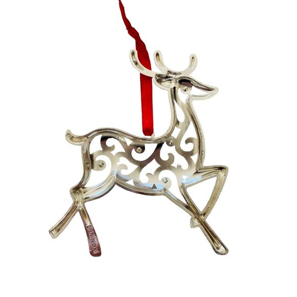 Lenox Reindeer Ornament American by Design 5" High Sparkle and Scroll Crystal - Picture 3 of 4